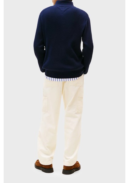 Pamuk ve Kaşmir Karışımlı Regular Fit Dik Yaka Kazak Erkek Kazak MW0MW40448 Dw5 modelleri