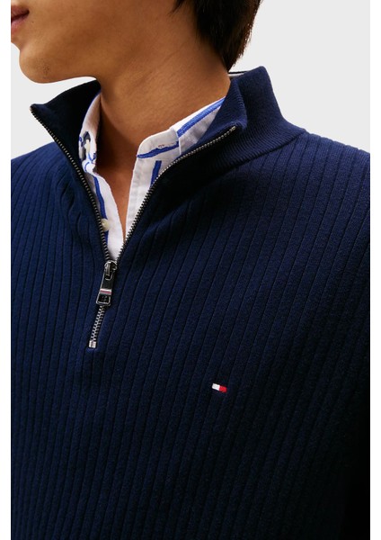 Pamuk ve Kaşmir Karışımlı Regular Fit Dik Yaka Kazak Erkek Kazak MW0MW40448 Dw5 fırsatları