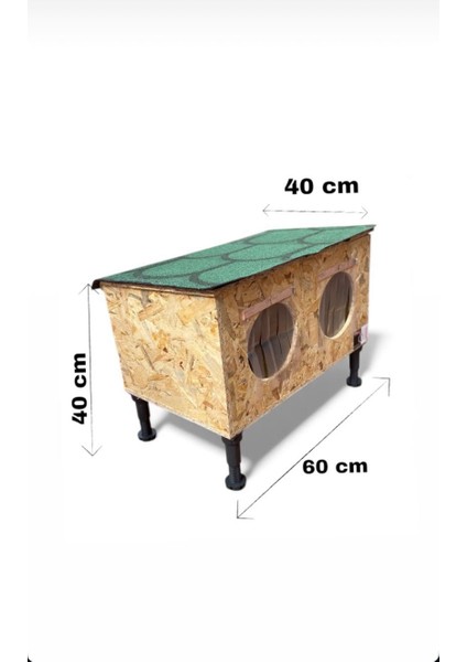 Kedi Evi Kedi Yuvası Üst Kapak Açılır İki Kedilik İç ve Dış Mekan Isı ve Su Yalıtımlı 60 x 40 x 40 cm Ayak Hariç fiyatları