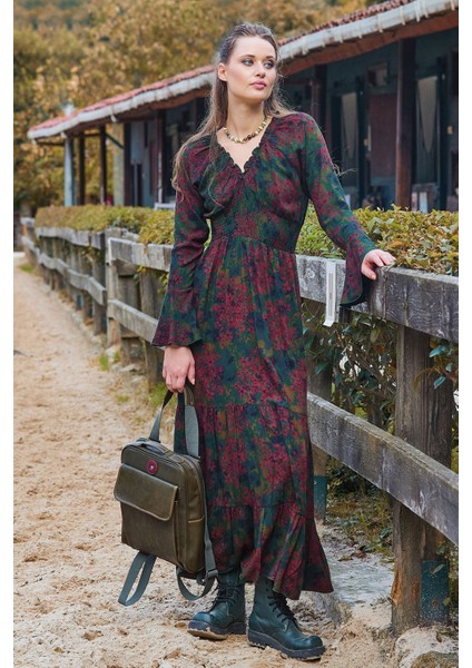 Yakası Lastikli Ispanyol Kol Kışlık Elbise fiyatları