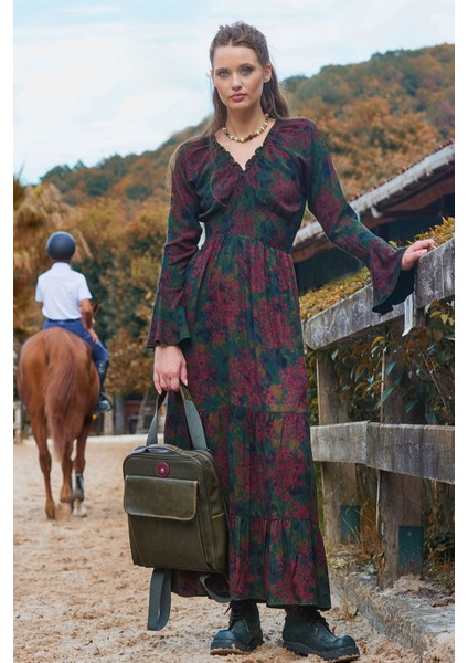 Yakası Lastikli Ispanyol Kol Kışlık Elbise modelleri