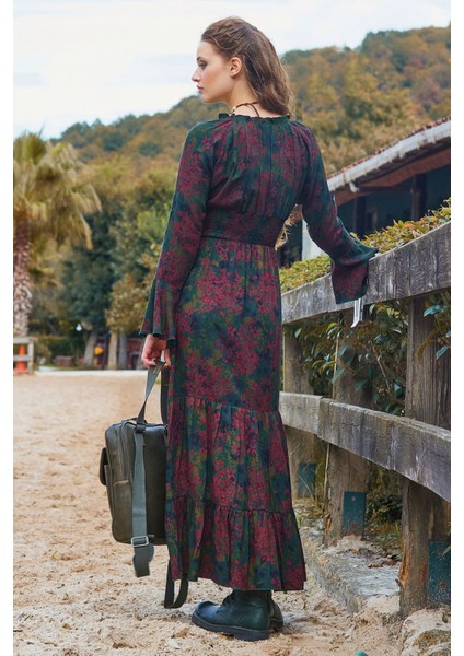 Yakası Lastikli Ispanyol Kol Kışlık Elbise indirimleri