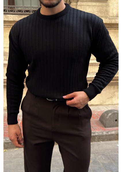 Fella Erkek Fitilli Triko Bisiklet Yaka Regular Fit Kazak