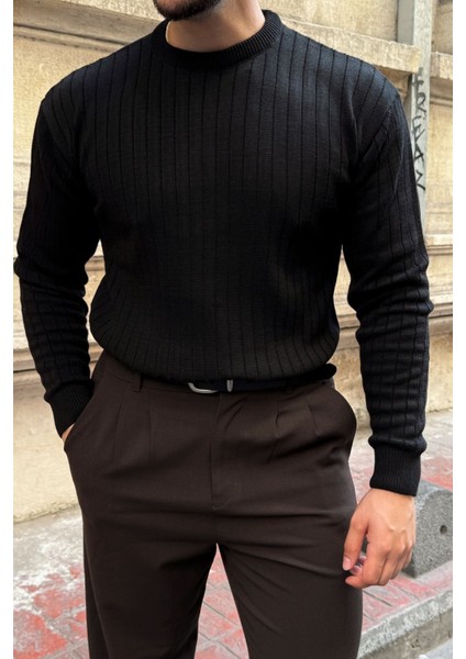 Fella Erkek Fitilli Triko Bisiklet Yaka Regular Fit Kazak indirimleri