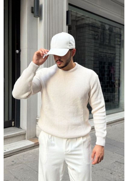 Koba Erkek Selanik Örgü Oversize Bisiklet Yaka Kalın Kazak fiyatları