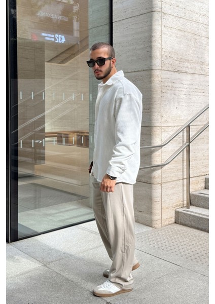 Yotau Erkek Oversize Fit Kadife Uzun Kollu Gömlek Ceket indirimleri