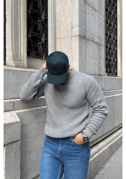 Koba Erkek Selanik Örgü Oversize Bisiklet Yaka Kalın Kazak fiyatları