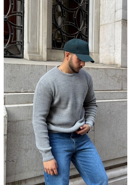 Koba Erkek Selanik Örgü Oversize Bisiklet Yaka Kalın Kazak fırsatları