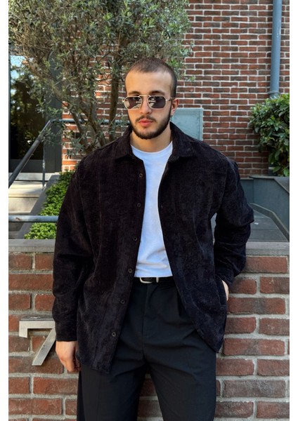 Yotau Erkek Oversize Fit Kadife Uzun Kollu Gömlek Ceket indirimleri