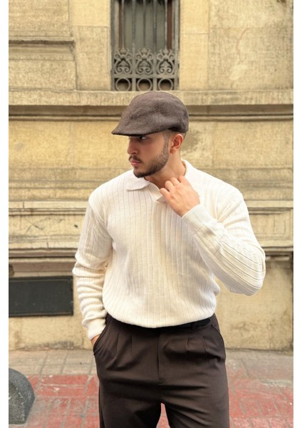 Kimi Fitilli Erkek Triko Polo Yaka Regular Kalıp Uzun Kollu Tişört fiyatları