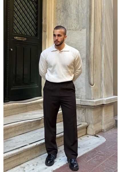 Kimi Fitilli Erkek Triko Polo Yaka Regular Kalıp Uzun Kollu Tişört modelleri