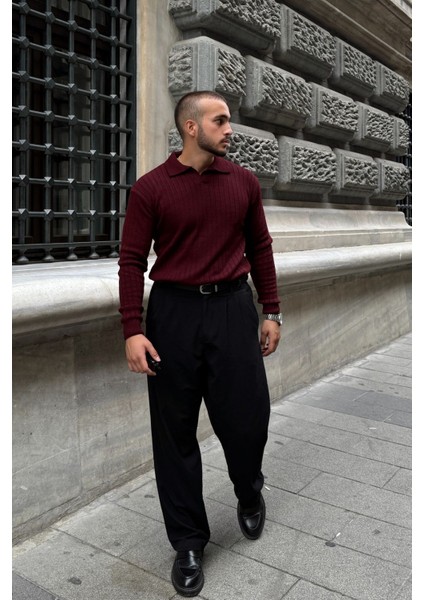 Fella Erkek Fitilli Triko Bisiklet Yaka Regular Fit Kazak modelleri