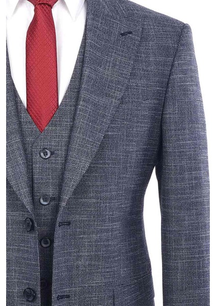 Slimfit Yelekli Drop 6 Takım-Lacivert modelleri