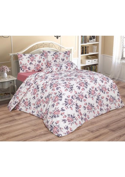 Tasya Çift Kişilik Lastikli Çarşaflı Nevresim Takımı Pembe fiyatları