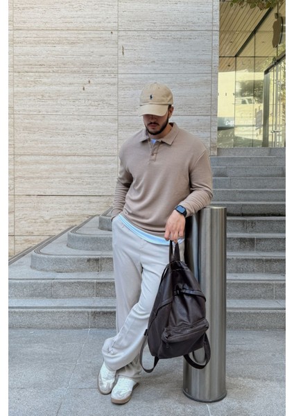 Cali Erkek Regular Fit Polo Yaka Uzun Kollu Sweatshirt Tişört fırsatları