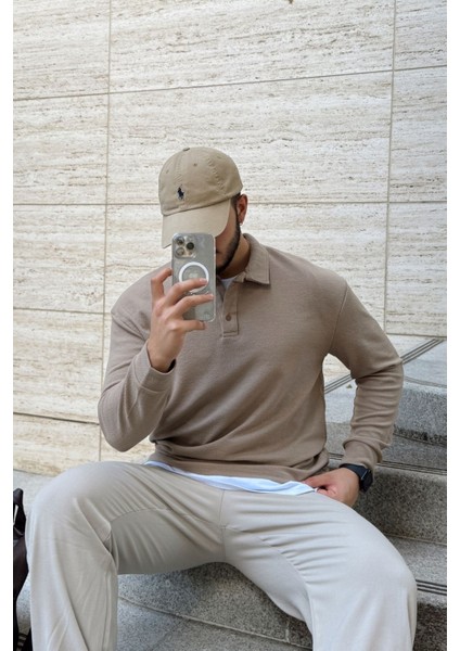 Cali Erkek Regular Fit Polo Yaka Uzun Kollu Sweatshirt Tişört indirimleri