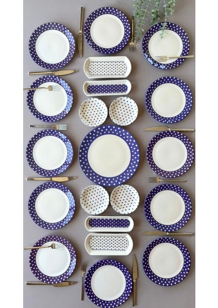 Retro 12 Kişilik 21 Parça Kahvaltı Takımı