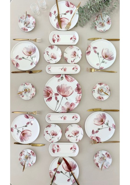 Charming Rose 6 Kişilik 21 Parça Kahvaltı Takımı Kahvaltı Seti