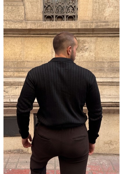 Kimi Fitilli Erkek Triko Polo Yaka Regular Kalıp Uzun Kollu Tişört fırsatları