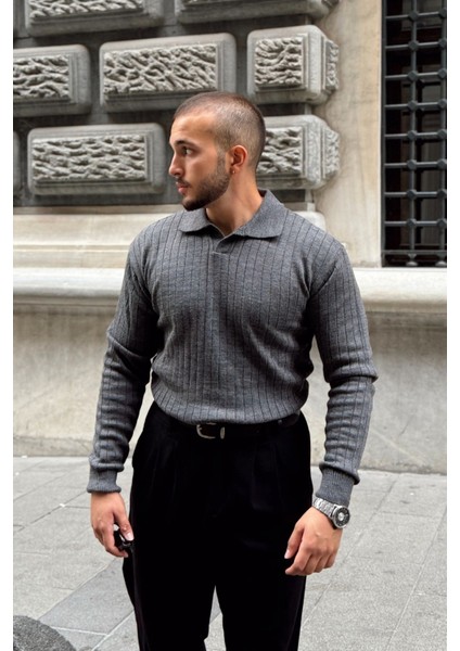 Kimi Fitilli Erkek Triko Polo Yaka Regular Kalıp Uzun Kollu Tişört fırsatları