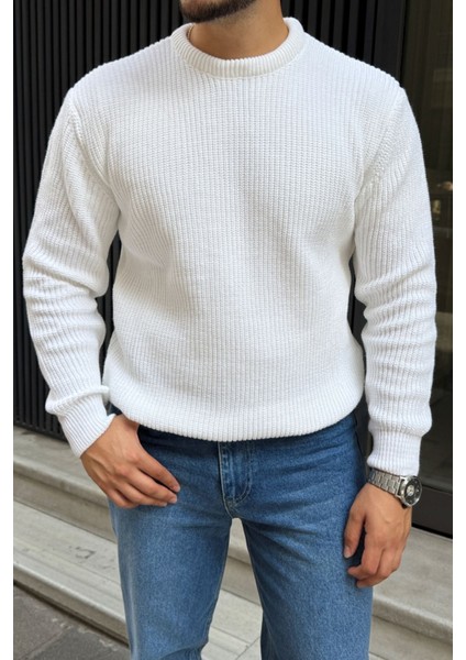 Koba Erkek Selanik Örgü Oversize Bisiklet Yaka Kalın Kazak modelleri