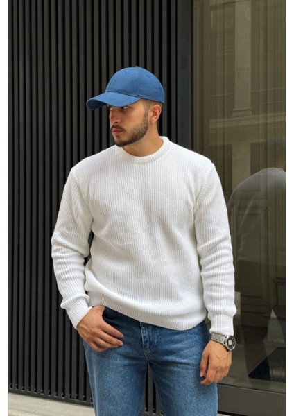 Koba Erkek Selanik Örgü Oversize Bisiklet Yaka Kalın Kazak fırsatları