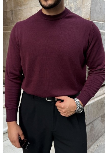 Acton Erkek %100 Organik Pamuk Bisiklet Yaka Triko Kazak