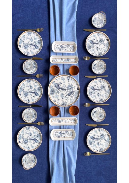 Blue Kitchen 6 Kişilik 21 Parça Kahvaltı Takımı
