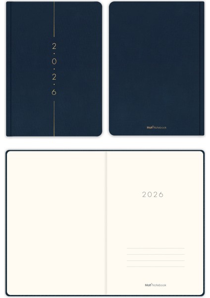 2026 Yılı A5 Keten Haftalık Ajanda 15X21 cm - 12 Aylık Lacivert fiyatları