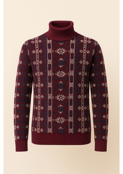 Chaba Desenli Boğazlı Kalın Kazak Tam Balıkçı Erkek Kışlık Triko modelleri