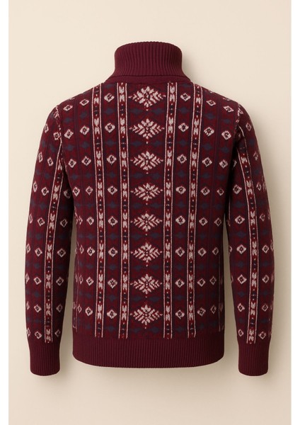 Chaba Desenli Boğazlı Kalın Kazak Tam Balıkçı Erkek Kışlık Triko indirimleri