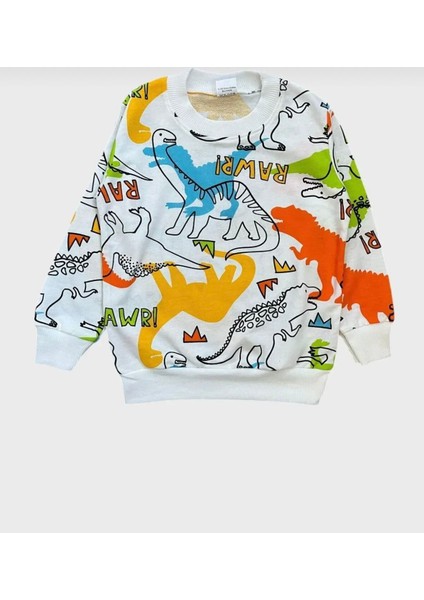 Erkek Çocuk Dinozor Baskılı %100 Pamuk Mevsimlik Pijama Takımı fiyatları