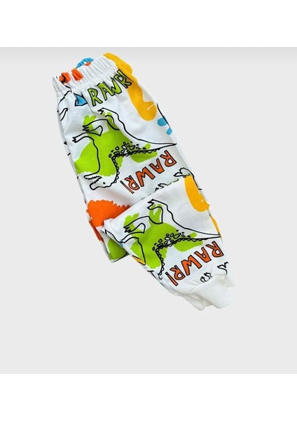 Erkek Çocuk Dinozor Baskılı %100 Pamuk Mevsimlik Pijama Takımı modelleri