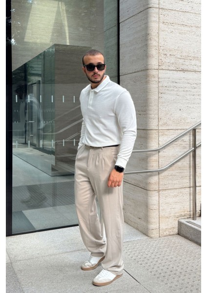 Cali Erkek Regular Fit Polo Yaka Uzun Kollu Sweatshirt Tişört modelleri