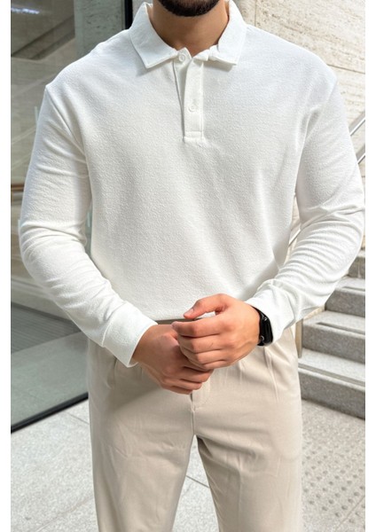 Cali Erkek Regular Fit Polo Yaka Uzun Kollu Sweatshirt Tişört fırsatları