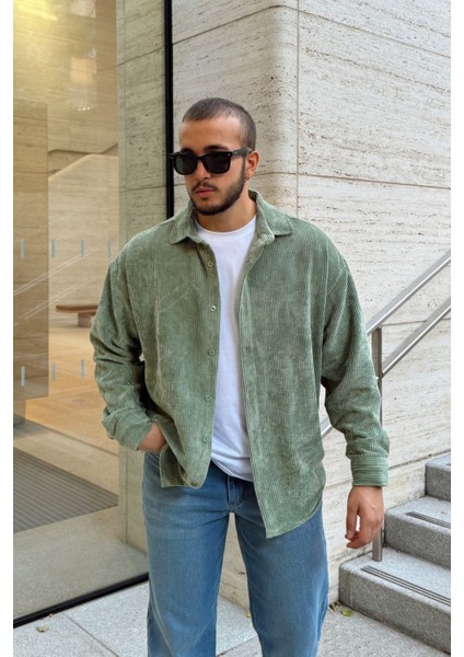 Yotau Erkek Oversize Fit Kadife Uzun Kollu Gömlek Ceket fiyatları