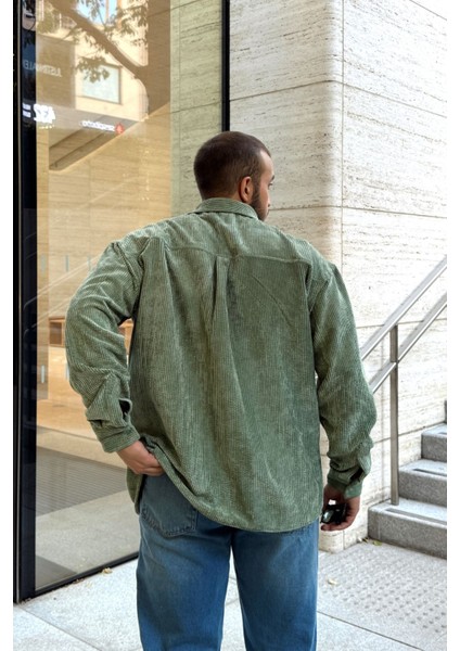 Yotau Erkek Oversize Fit Kadife Uzun Kollu Gömlek Ceket fırsatları