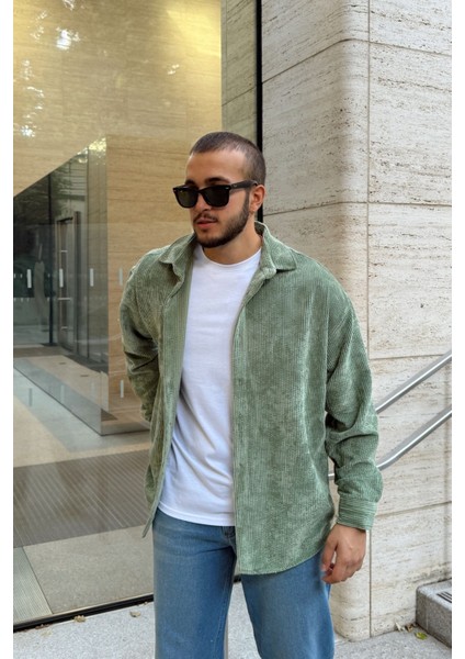 Yotau Erkek Oversize Fit Kadife Uzun Kollu Gömlek Ceket indirimleri