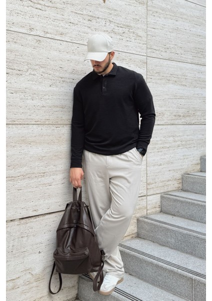 Cali Erkek Regular Fit Polo Yaka Uzun Kollu Sweatshirt Tişört fiyatları