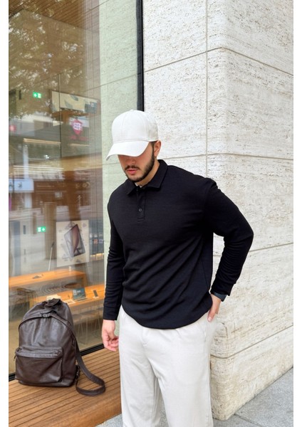 Cali Erkek Regular Fit Polo Yaka Uzun Kollu Sweatshirt Tişört modelleri