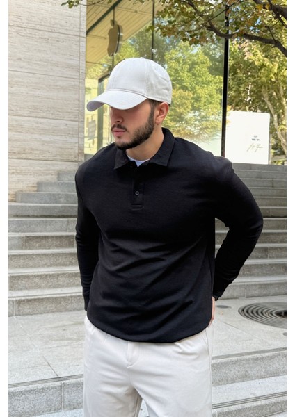 Cali Erkek Regular Fit Polo Yaka Uzun Kollu Sweatshirt Tişört fırsatları