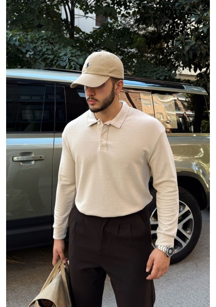 Cali Erkek Regular Fit Polo Yaka Uzun Kollu Sweatshirt Tişört indirimleri