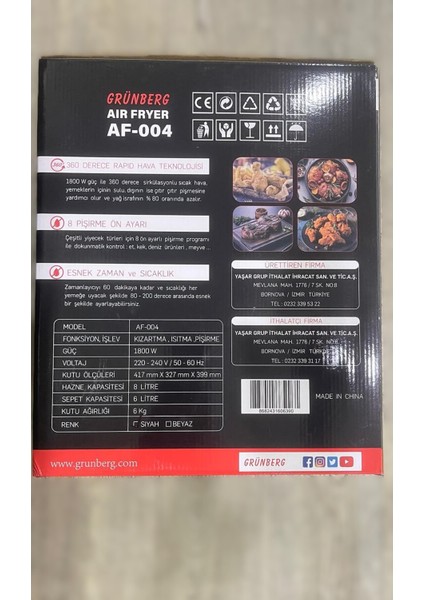 Siyah Hava Fritözü, Sağlıklı Pişirme Için Ideal, Kullanışlı ve Şık Tasarım. modelleri