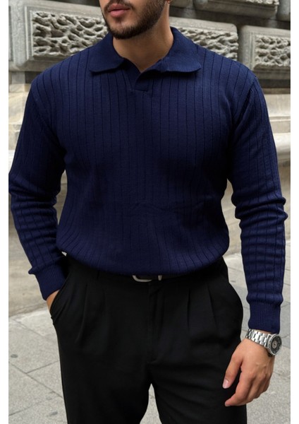 Kimi Fitilli Erkek Triko Polo Yaka Regular Kalıp Uzun Kollu Tişört fiyatları