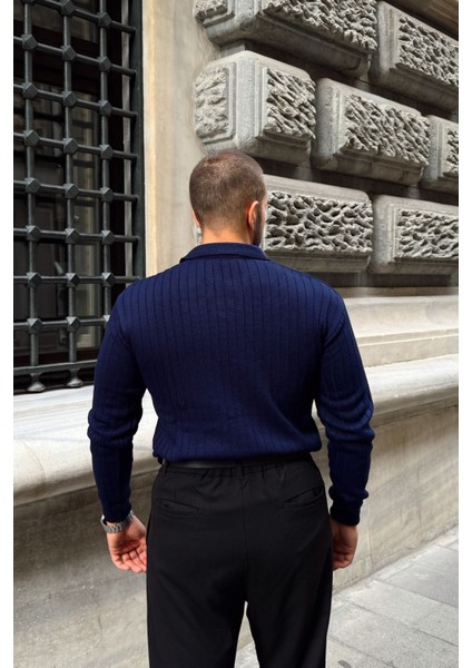 Kimi Fitilli Erkek Triko Polo Yaka Regular Kalıp Uzun Kollu Tişört modelleri