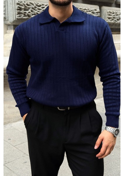 Kimi Fitilli Erkek Triko Polo Yaka Regular Kalıp Uzun Kollu Tişört fırsatları