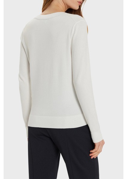 Pamuklu Regular Fit Bisiklet Yaka Kazak Bayan Kazak WW0WW44984 Z00 modelleri