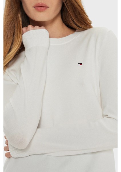 Pamuklu Regular Fit Bisiklet Yaka Kazak Bayan Kazak WW0WW44984 Z00 fırsatları