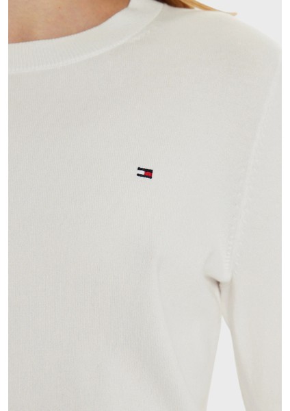 Pamuklu Regular Fit Bisiklet Yaka Kazak Bayan Kazak WW0WW44984 Z00 indirimleri