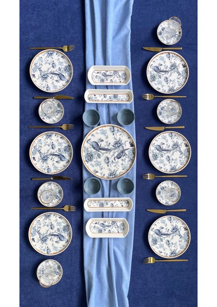 Blue Kitchen 6 Kişilik 21 Parça Kahvaltı Takımı